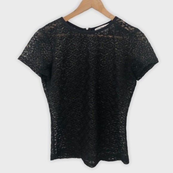 MARK + james by badgley mischka metallic sheer top - Picture 1 of 6